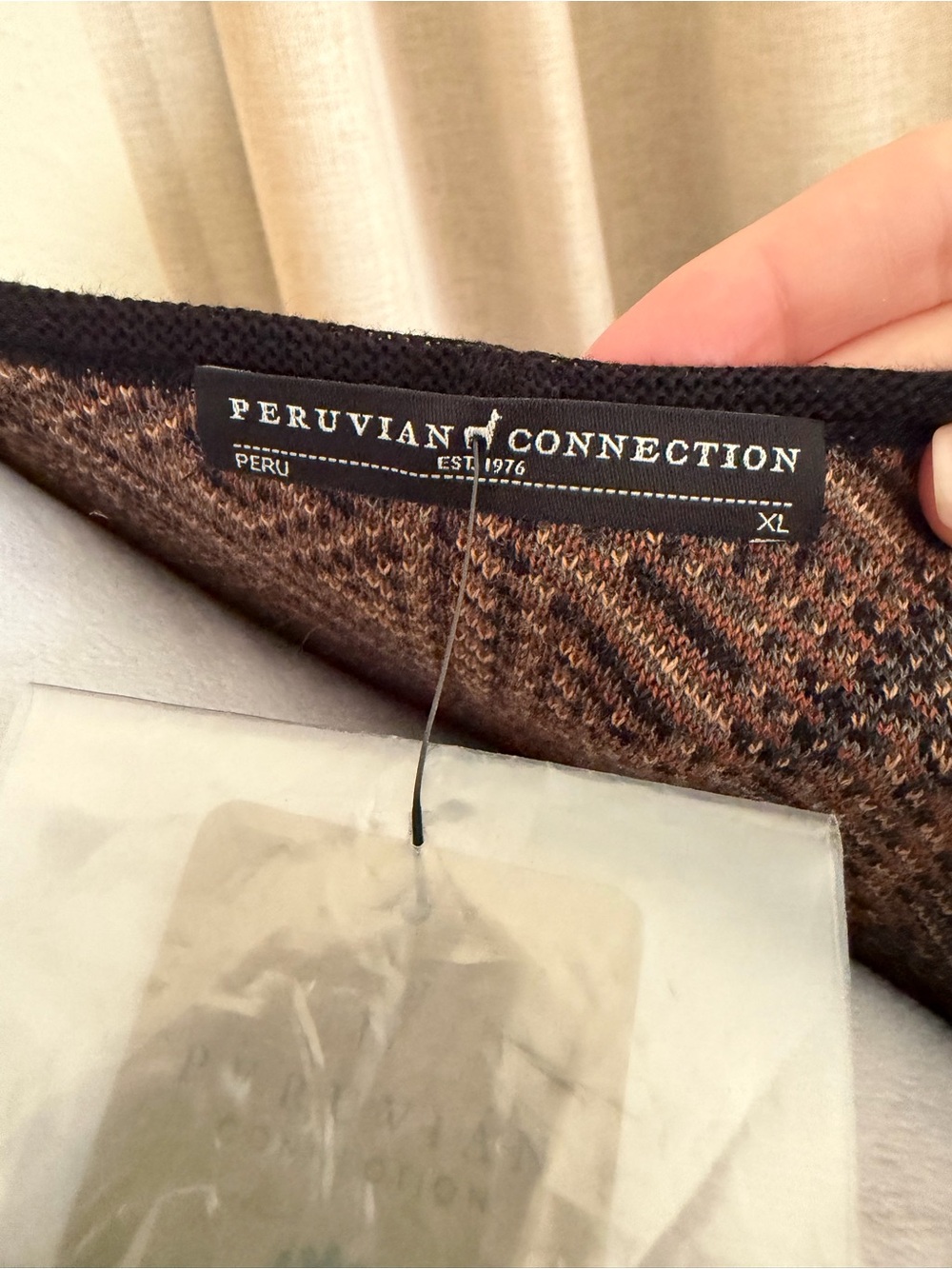 Peruvian Connection Black Midi Dress with Rust and Light Blue Accents - Picture 8 of 11